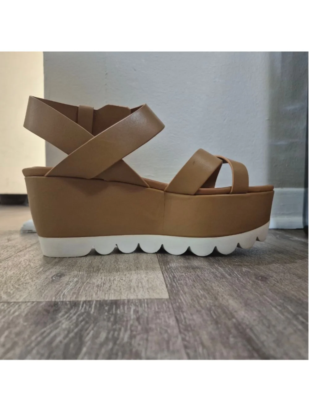 Women's See By Chloé Brown & White Wedge Sandals Size 9.5